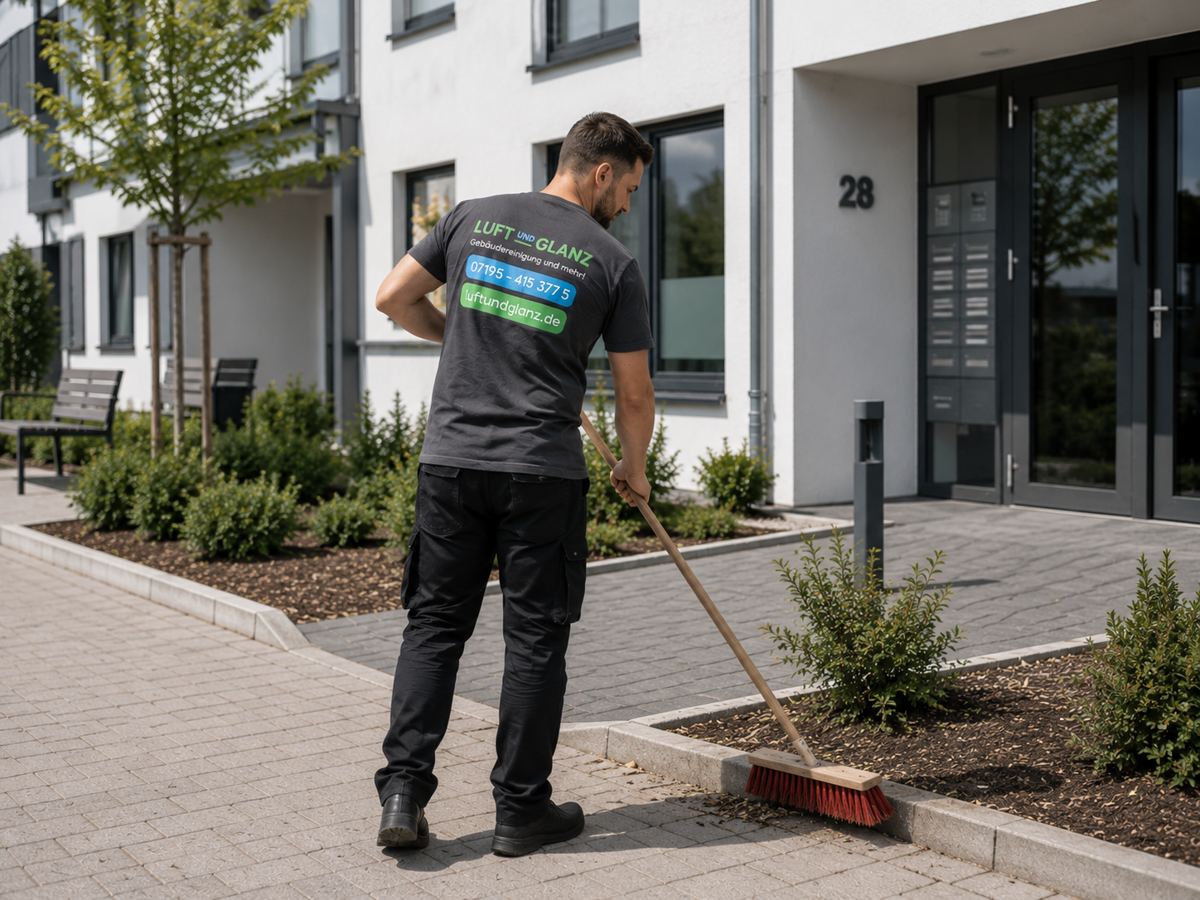 Außenreinigung eines Mehrfamilienhauses